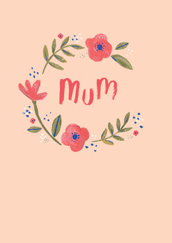 Illustration Mum floral wreath