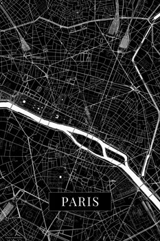 Map Paris black