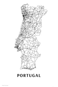 Map Portugal black & white