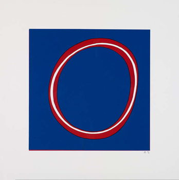 Reprodução do quadro Red Circle on Blue