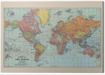 Canvas-taulu Stanfords - Colour General Map of the World