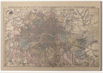 Canvas Print Stanfords - Map of the County of London