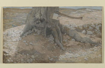 Reprodução do quadro The Axe in the Trunk of the Tree