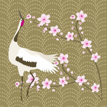 Fine Art Print The Cherry Blossom and the Crane