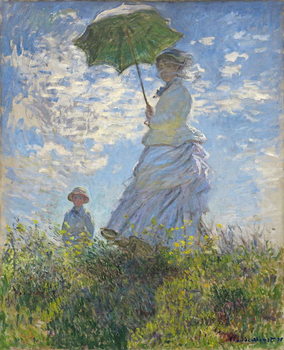 Canvas Print Woman with a Parasol - Madame Monet and Her Son