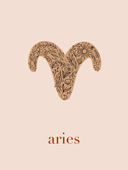 Illustration Zodiac - Aries - Floral Blush