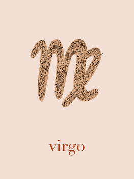 Ilustração Zodiac - Virgo - Floral Blush