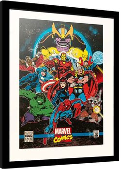 Poster emoldurado Marvel: Avengers - Infinity War - Retro