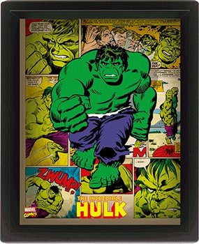 Πλαισιωμένη 3D αφίσα Marvel Retro - Hulk