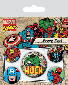 Σετ κονκάρδες Marvel Retro - Hulk