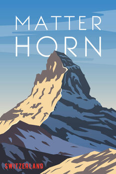 Μπλουζάκι Matterhorn. Vector poster.