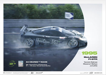 Art Print Mclaren F1 Gtr - 24H Le Mans - 100th Anniversary - 1995