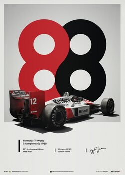 Art Print McLaren MP4/4 - Ayrton Senna - 1988 - San Marino GP - 1988