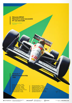 Art Print Mclaren Mp4/4 - Ayrton Senna - San Marino Gp - 35th Anniversary - 1988