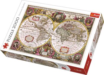 Puzzle A New Land and Water Map of the Entire Earth, 1630
