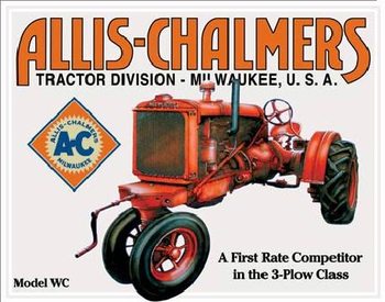 Metal sign ALLIS CHALMERS - MODEL WC tractor