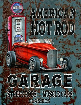 Metal sign AMERICAN HOT ROD