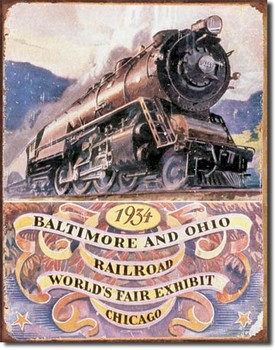 Metal sign B&O RAILROAD 34 - worlds fair