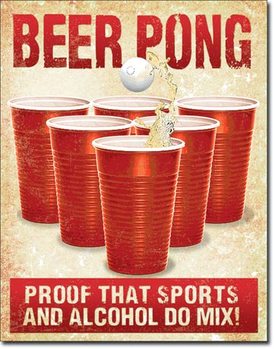 Metal sign Beer Pong
