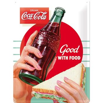 Metal sign Coca-Cola - Good with Food