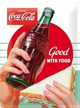 Metal sign Coca-Cola - Good with Food
