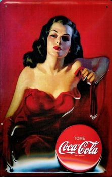 Metal sign COCA COLA - LADY IN RED 3D