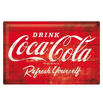 Метална табела Coca-Cola - Logo Red Refresh Yourself