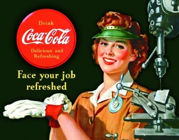 Metal sign COKE FACE YOUR JOB