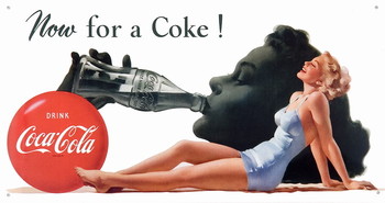 Metal sign COKE NOW FOR