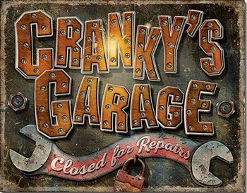 Metal sign Cranky's Garage