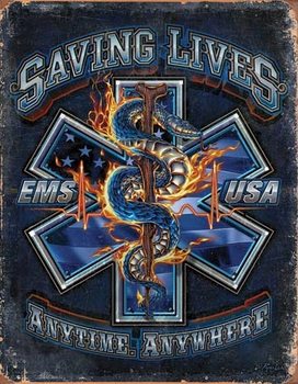 Metal sign EMS - Saving Lives