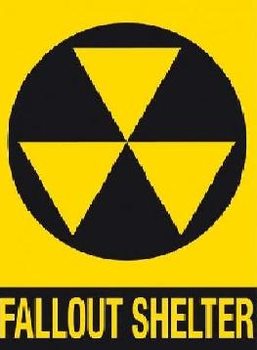 Metal sign FALLOUT SHELTER