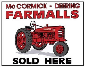Metal sign FARMALLS SOLD HERE - tractor