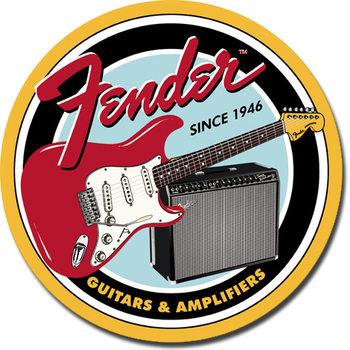 Metal sign FENDER - Round G&A