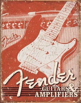 Metal sign Fender - Weathered G&A