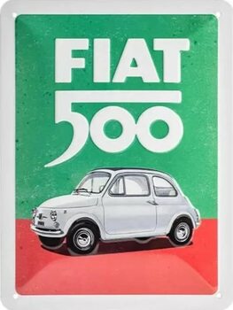 Metal sign Fiat 500 Italian Colours