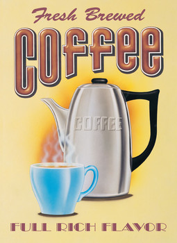 Metal sign FRESH BREWED COFFEE