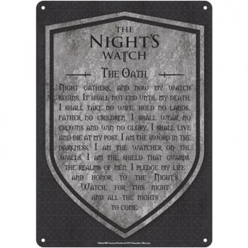 Metal sign Game Of Thrones - Nights Watch
