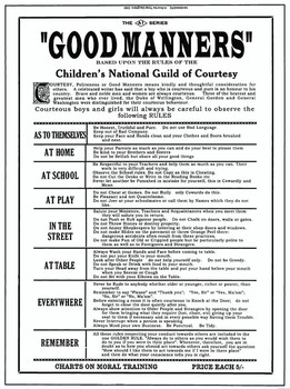 Metal sign GOOD MANNERS