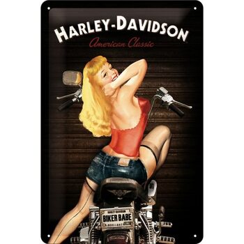 Metal sign Harley-Davidson - Biker Babe