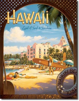 Metal sign HAWAII SUN ADN SURF