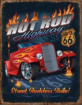 Metal sign Hot Rod HWY - 66