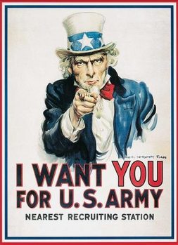Metal sign I WANT YOU