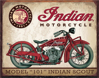 Metal sign INDIAN MOTORCYCLES - Scout Model 101