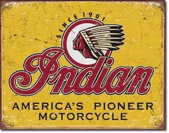 Metal sign INDIAN - motorcycles since 1901