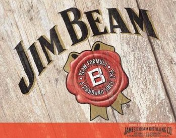 Metal sign JIM BEAM - woodcut