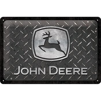 Metal sign John Deere Diamon Plate Black