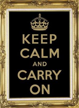 Metal sign KEEP CALM BLACK & GOLD