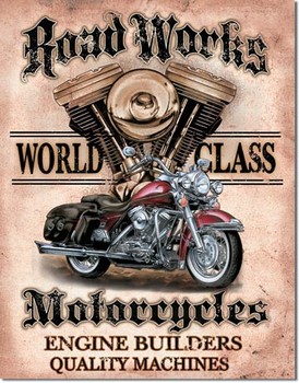 Metal sign LEGENDS - road works
