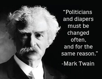 Metal sign Mark Twain - Politicians